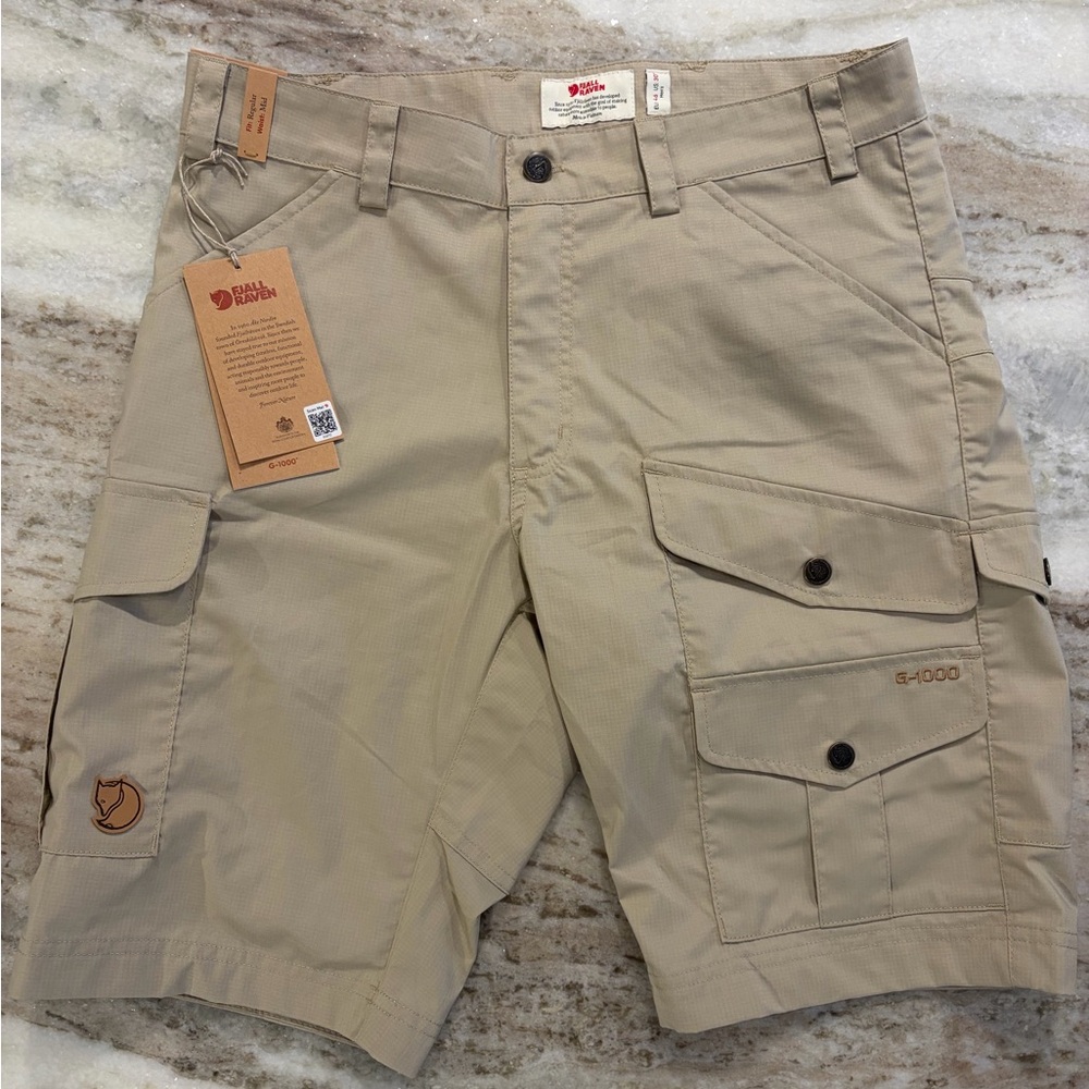 Fjallraven Vidda Pro Lite Shorts G-1000 Fossil Tan Khaki Men's Size 30 & 40